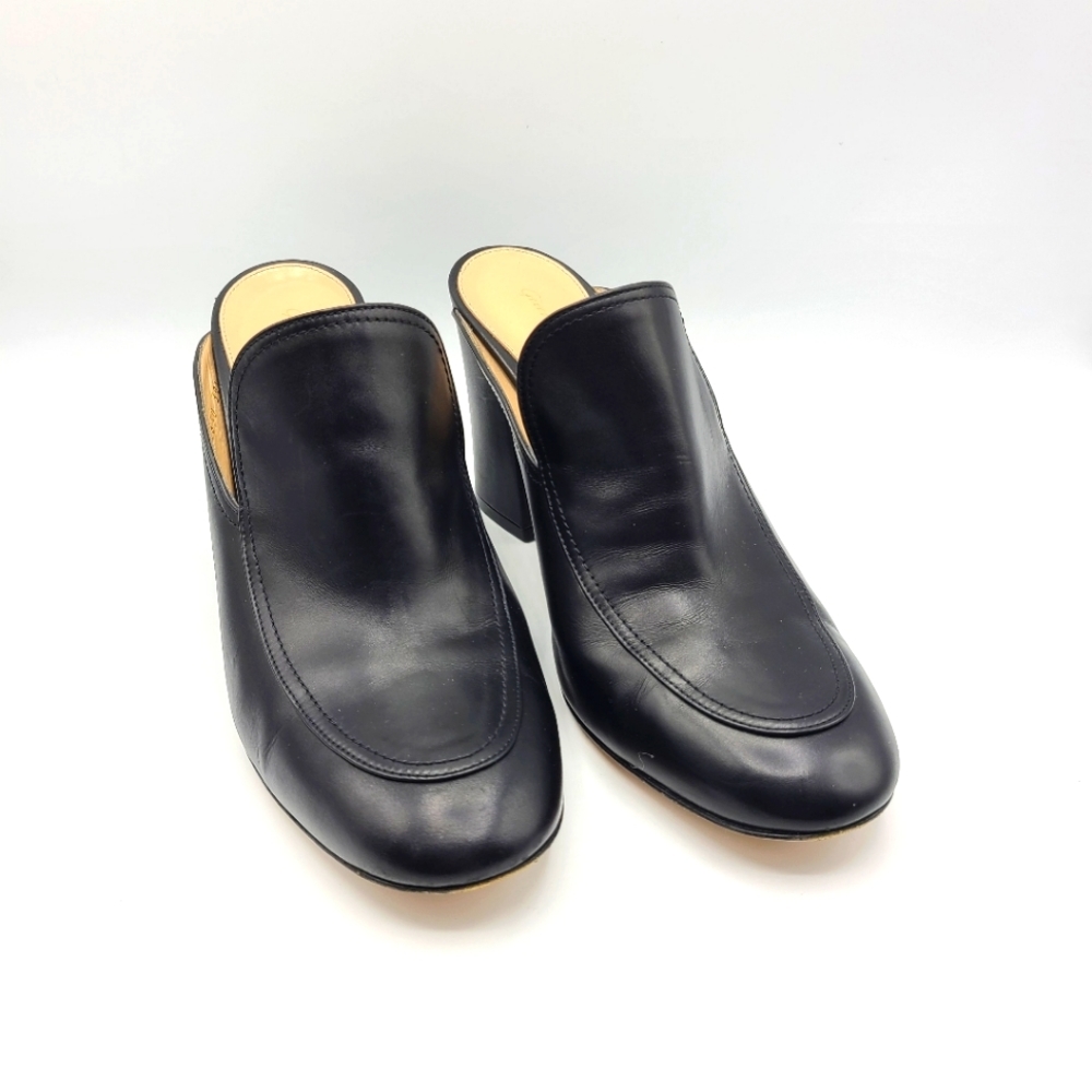Gianvito Rossi Marcel Mules Black Leather Size 39.5 or 9.5